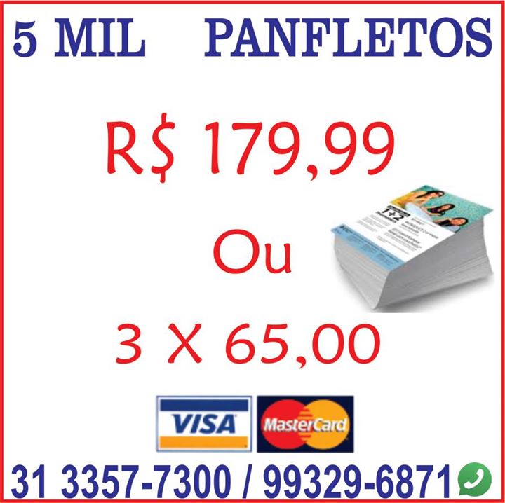 5 MIL PANFLETOS APENAS 179, 99