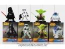Coleção Miniaturas Star Wars Yoda, darth Vader, storm, r2d2