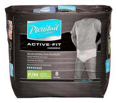 Fralda Geriátrica Plenitud Active Fit Homem c/ 8 unidades