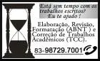 Assessoria Acadêmica (TCC, Monografia, Artigo Científico, Dissertação, Tese e afins) em João Pe