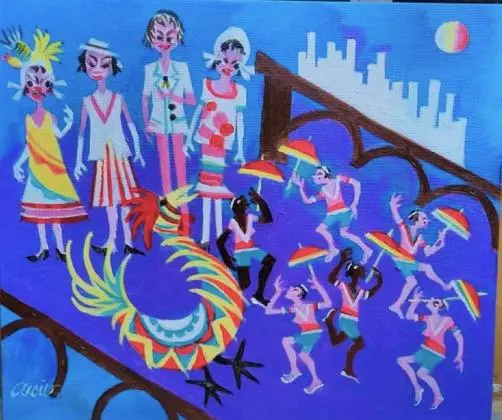 Aécio tema bonecos do carnaval de Olinda medida 60x60