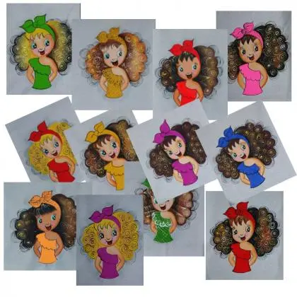 Pano De Prato Com Boneca Pintada A Mão Para Aplicar Crochê