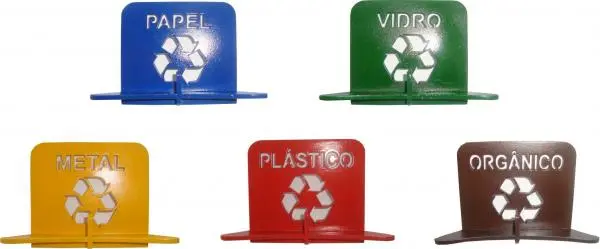 Lixeiras parede compactas-separação coleta seletiva