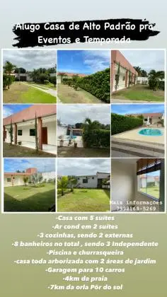 Alugo casa de alto padrao pra eventos e festas