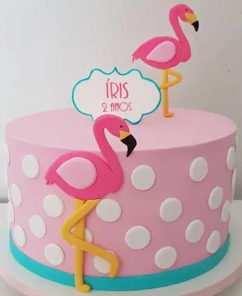 Bolo Rosa Flamingo em Pasta Americana - Essence_ Candy