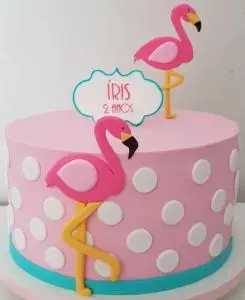 Bolo Rosa Flamingo em Pasta Americana - Essence_ Candy