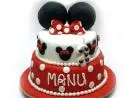Bolo de 2 Andares, Vermelho e Branco da Minnie em Pasta Americana