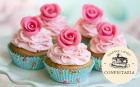 Cupcake de Chantilly Rosa com Decoração de Rosa em Pasta Americana - Essence Candy