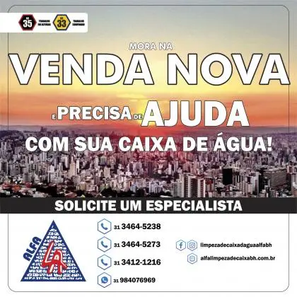 Limpeza de Caixa D´agua - Venda Novo/MG
