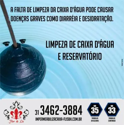 Limpeza de reservatório e caixas de água na região de Belo Horizonte