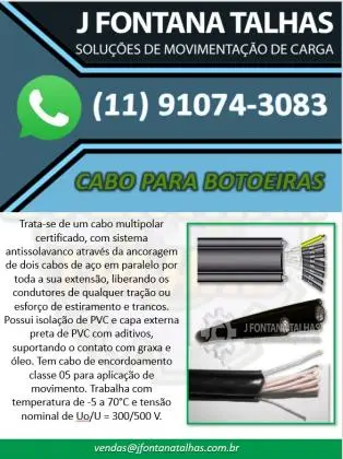 CABO PARA BOTOEIRA PENDENTE