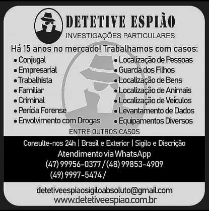 Detetive Particular ESPIÃO Adultério Florianópolis