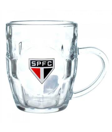 Caneca Vidro 310ml Com Abridor - SPFC