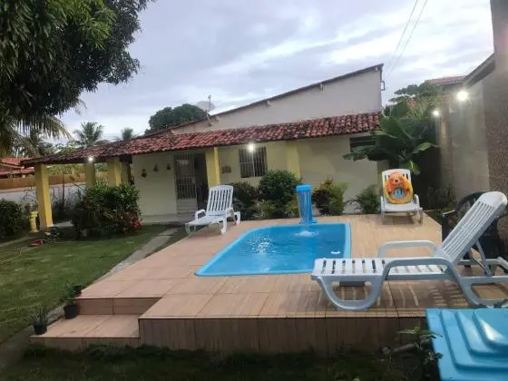casa cond Sauaçuhy Ipioca prox a praia 3 quartos, piscina