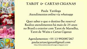 Leitura de tarot e cartas ciganas por whatsapp
