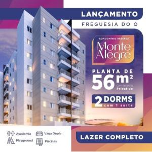 Reserva Monte Alegre - 2 dormitórios sendo 1 suíte - 1 ou 2 vagas - Obras aceleradas