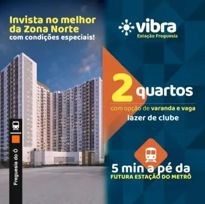 Vibra Estação Freguesia - 2 dormitórios - Lazer completo - Opção de terraço e vaga