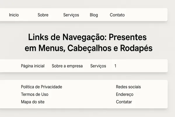 Links de Navegação: Presentes em Menus, Cabeçalhos e Rodapés