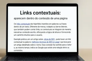 Links contextuais: aparecem dentro do conteúdo de uma página