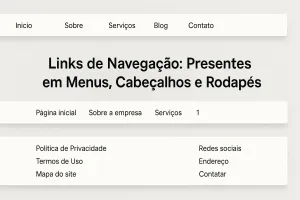 Links de Navegação: Presentes em Menus, Cabeçalhos e Rodapés