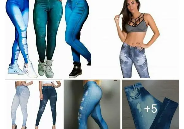 Calça legging fake jeans sublimada fítness