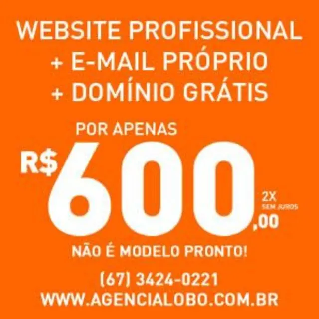 Faça o site da sua empresa por apenas R$ 600, 00