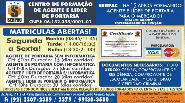 Curso de Agente de Portaria Com ou Sem Informática Basica!