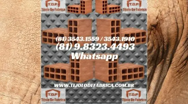Tijolo 8 furos direto de fábrica frete gratuito e pagamento na entrega