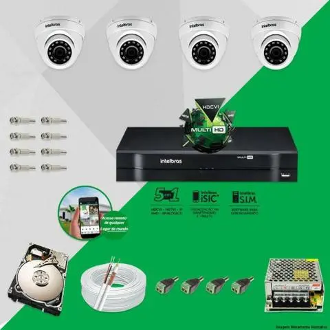 Sistema de Cameras DVR 4 Canais Novo (instalado e configurado)