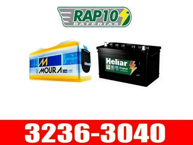 Baterias de 90 amperes Heliar e Moura