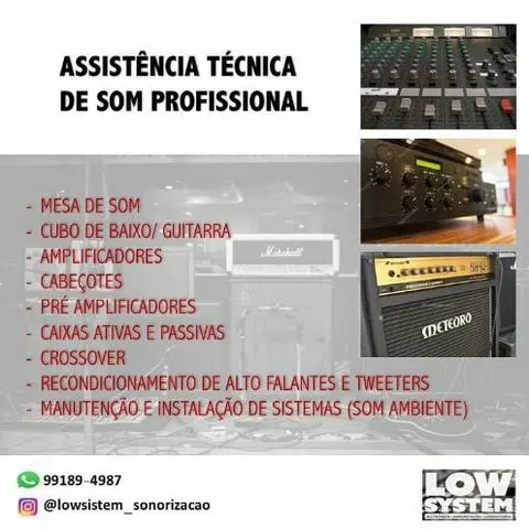 Manutenção de equipamentos de áudio profissionais