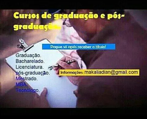 Graduação e pós sem pagar adiantado