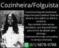 Cozinheira P/ Finais de semana