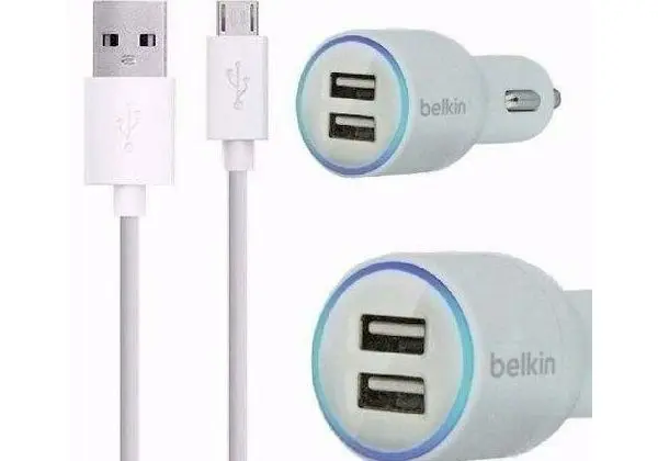 Carregador Belkin Veicular + Cabo Micro Usb V8 Lg Samsung