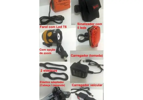 Kit Farol ultra potente e sinalizador para bike resistente à água - PROFISSIONAL