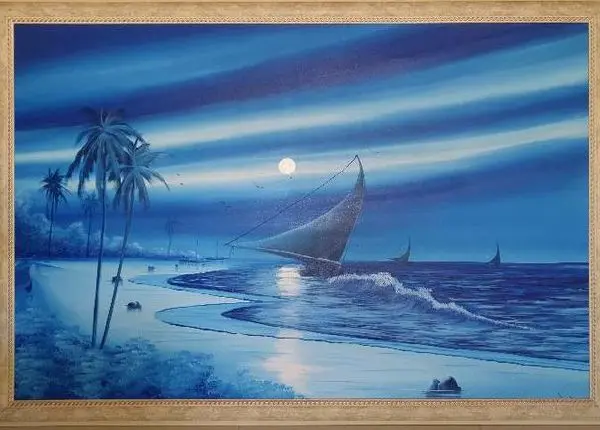 Lindo quadro com paisagem de praia