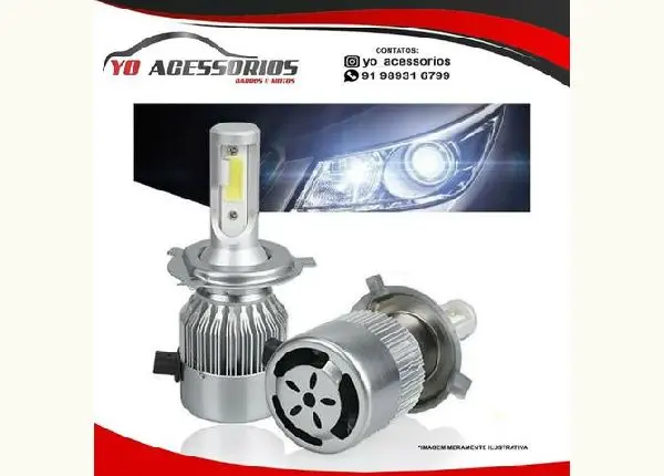 Kit lampada super led todos os encaixes para farol e farol de milha
