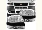 Par de farol fiat dublo novo mascara cromada 2002 a 2009