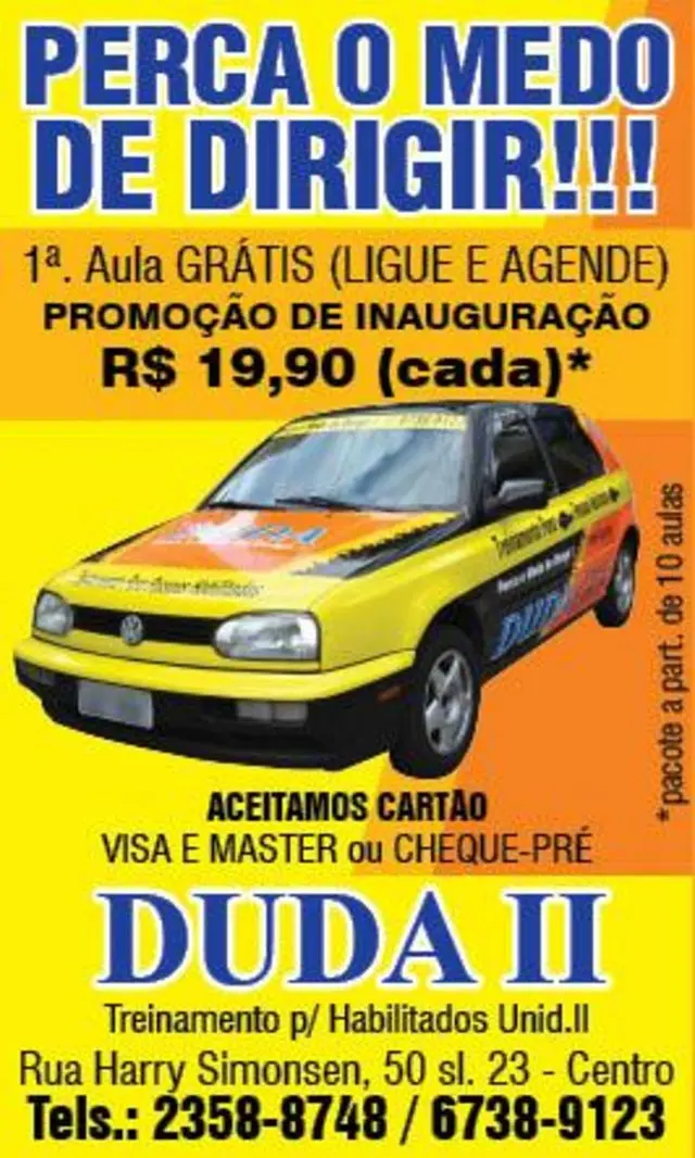 Perca o medo de dirigir Duda Treinamento em Guarulhos