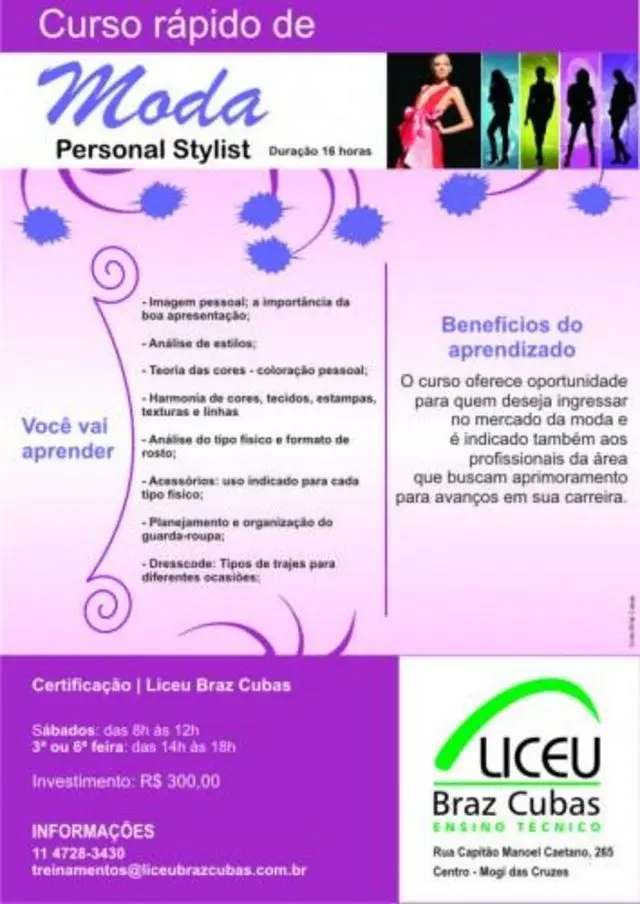 Moda no Liceu Braz Cubas - Curso de Personal Stylist