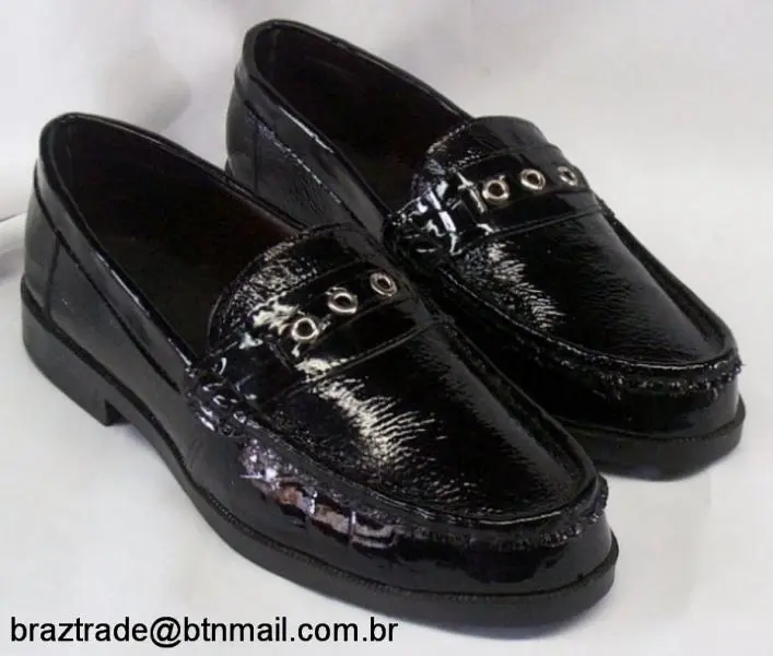 Sapato Mocassim em Couro Verniz Legítimo - Direto da Fábrica