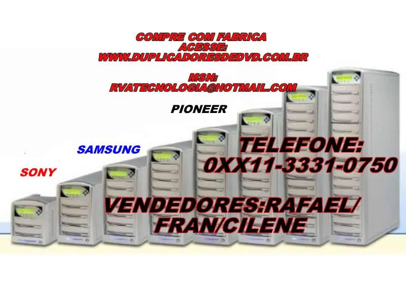 Duplicador de dvd cd, Gravadora de dvd e cd, Copiador de dvd e cd