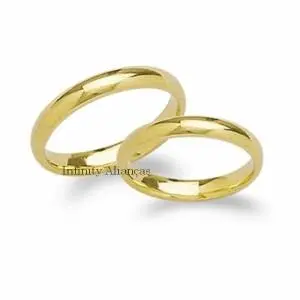 Aliança de Noivado, Aliança de Casamento Ouro 18k-750