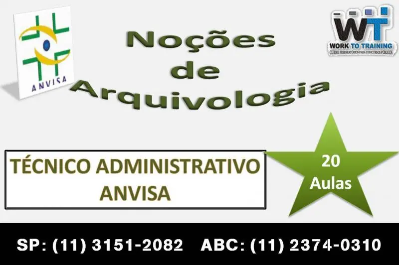Concurso Anvisa - Técnico Administrativo - Curso de Vigilância Sanitária e Saúde Pública