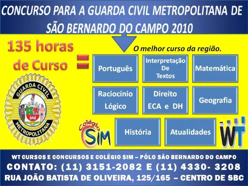 Curso Preparatório Guarda Civil Metropolitana de São Bernardo do Campo