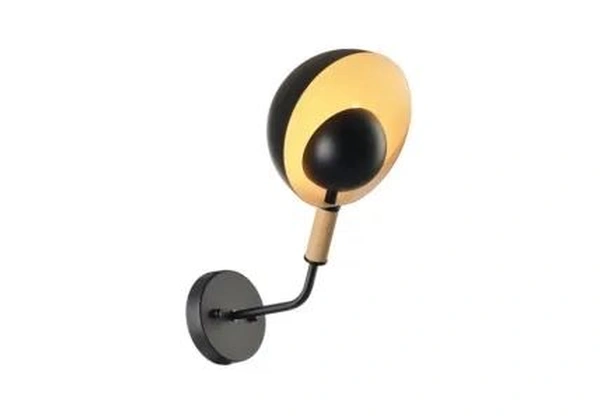 Arandela de Parede Cumbuca 38xØ18cm Aço Preto Fosco