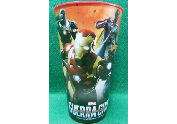 Copo de plástico do filme Capitão América Guerra Civil - Time Homem de Ferro.