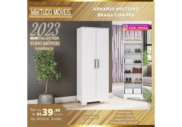 ARMÁRIO MULTIUSO 2 PORTAS - COM PÉS