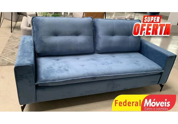 Sofá em Oferta 2, 00m Espuma de 15cm de altura Veludo - Temos Crediário
