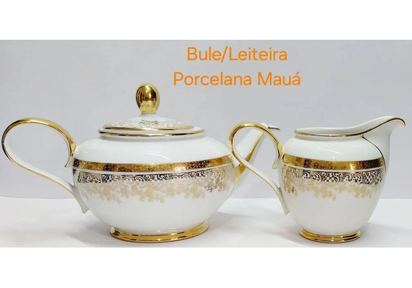 Bule e Leiteira de Porcelana Mauá